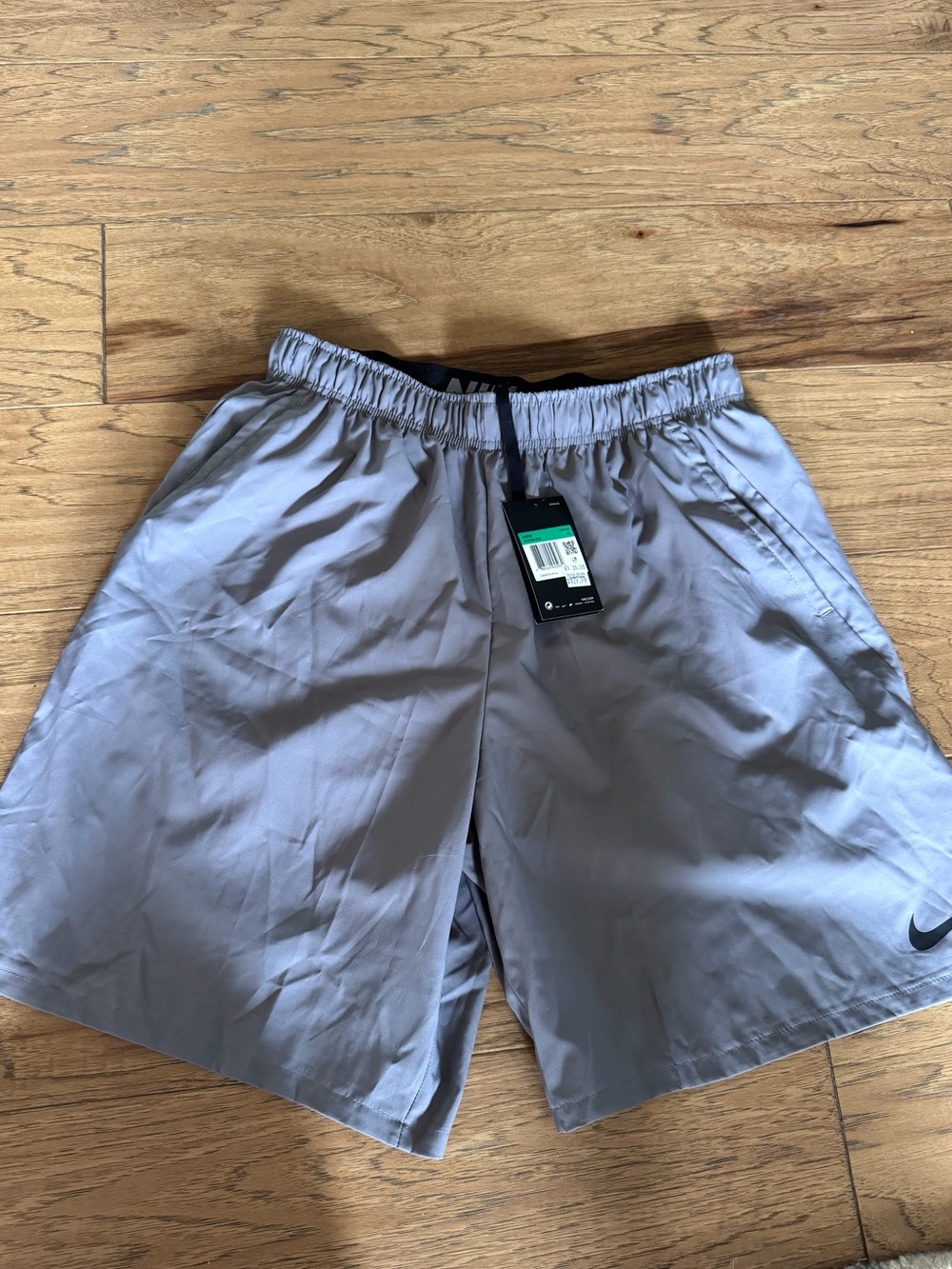 Nike Light Gray Training Shorts with Swoosh
